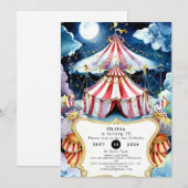 Kinderen betoverde Circus Verjaardag Kaart (Voorkant / Achterkant)