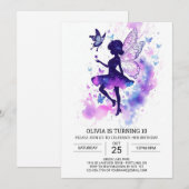 Kinderen betoverende fee verjaardagsviering kaart (Voorkant / Achterkant)