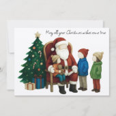 Kinderen bezoeken de kerstman voor Kerstmis 2 Kaart (Voorkant)