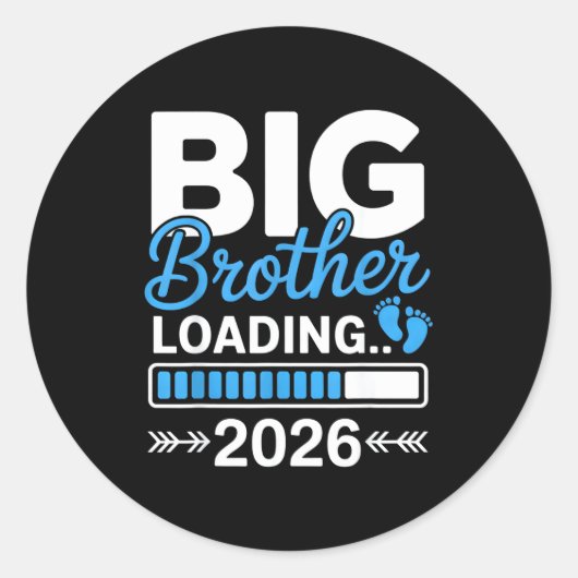 Kinderen Big Brother Loading 2026, Bevorderd Tot G Ronde Sticker (Voorkant)
