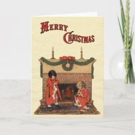 Kinderen bij de open haard door Jessie Willcox Smi Feestdagen Kaart
