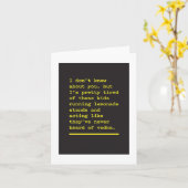 Kinderen bij Lemonade Stands moeten wodka verkopen Kaart (Gele Bloem)