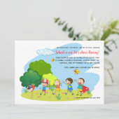 Kinderen bij Play Invitation Kaart (Staand voorkant)