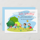 Kinderen bij Play Invitation Kaart (Voorkant / Achterkant)