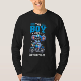 Kinderen Biker Motorfiets Rijden Koala Jongens T-shirt