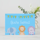 Kinderen - Birthday Animal Invitation Kaart (Staand voorkant)