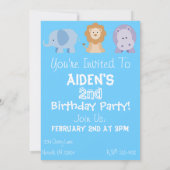 Kinderen - Birthday Animal Invitation Kaart (Achterkant)