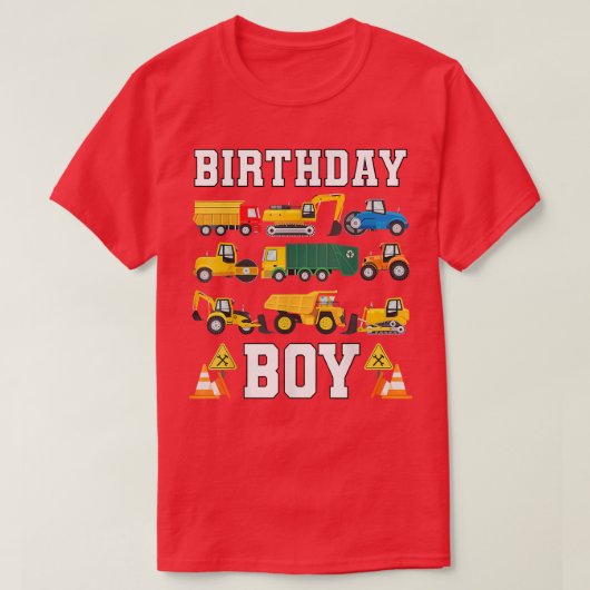Kinderen Birthday Boy Funny Construction Birthday T-shirt (Design voorkant)