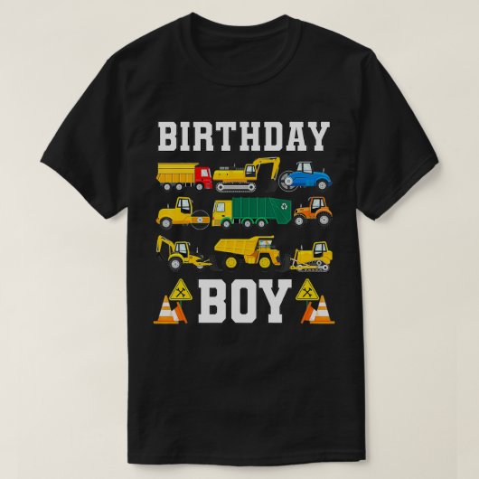 Kinderen Birthday Boy Funny Construction Birthday T-shirt (Design voorkant)