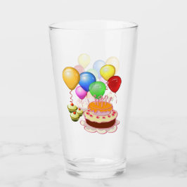 Kinderen, Birthday Cake en Balloons Glas