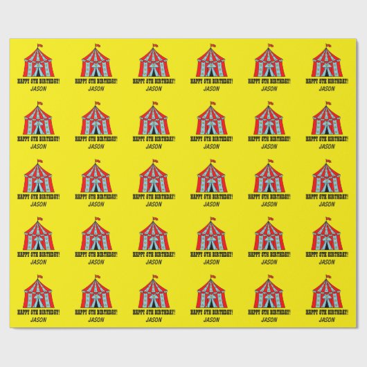 Kinderen Birthday carnaval circus tent wrappaper Cadeaupapier (Vlak)