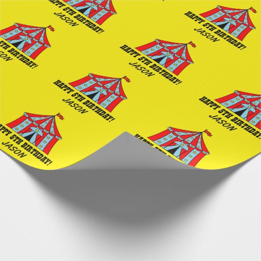Kinderen Birthday carnaval circus tent wrappaper Cadeaupapier (Hoek)