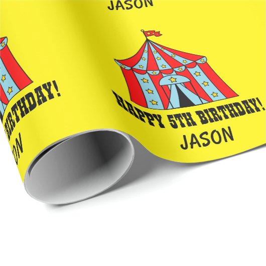 Kinderen Birthday carnaval circus tent wrappaper Cadeaupapier (Rol Hoek)