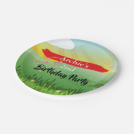 Kinderen Birthday Fun Fields Rustisch festival Papieren Bordje (Gekanteld)