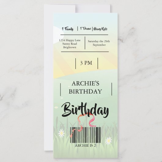 Kinderen Birthday Fun Rustic Festival (Achterkant)