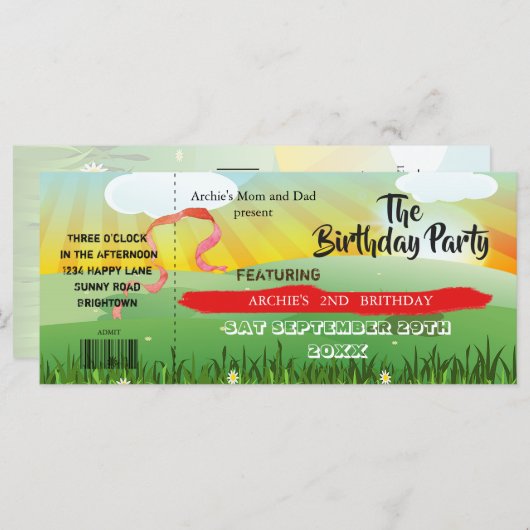 Kinderen Birthday Fun Rustic Festival (Voorkant / Achterkant)