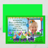 Kinderen Birthday Invitation 019: Treintrein Kaart (Voorkant / Achterkant)