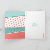 Kinderen Birthday koraal groen en wit elke leeftij Kaart (Binnen)