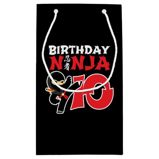 Kinderen Birthday Ninja - 10-jarig thema Oude Part Klein Cadeauzakje (Achterkant)