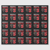 Kinderen Birthday Ninja - 5 jaar oud party thema Cadeaupapier (Vlak)