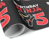 Kinderen Birthday Ninja - 5 jaar oud party thema Cadeaupapier (Rol Hoek)