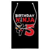 Kinderen Birthday Ninja - 5 jaar oud party thema Klein Cadeauzakje (Achterkant)