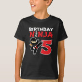 Kinderen Birthday Ninja - 5 jaar oud party thema T-shirt (Voorkant)