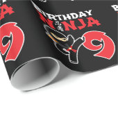 Kinderen Birthday Ninja - 9 jaar oud party thema Cadeaupapier (Rol Hoek)