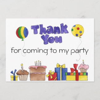 Kinderen Birthday Party Bedankt kaarten Aangepast