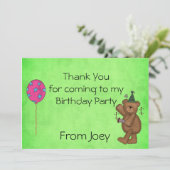 Kinderen Birthday Party Dank je kaarten (Staand voorkant)