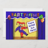 Kinderen Birthday Party Invitation, puppets Kaart (Voorkant)