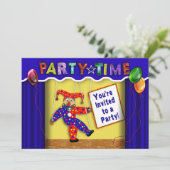 Kinderen Birthday Party Invitation, puppets Kaart (Staand voorkant)