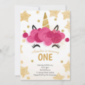 Kinderen Birthday Party Magic Unicorn Invitation Kaart (Voorkant)