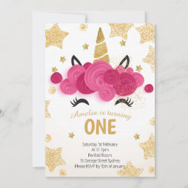 Kinderen Birthday Party Magic Unicorn Invitation Kaart