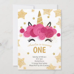 Kinderen Birthday Party Magic Unicorn Invitation Kaart