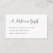 Kinderen Birthday Party No Gifts Informatiekaartje (Voorkant)