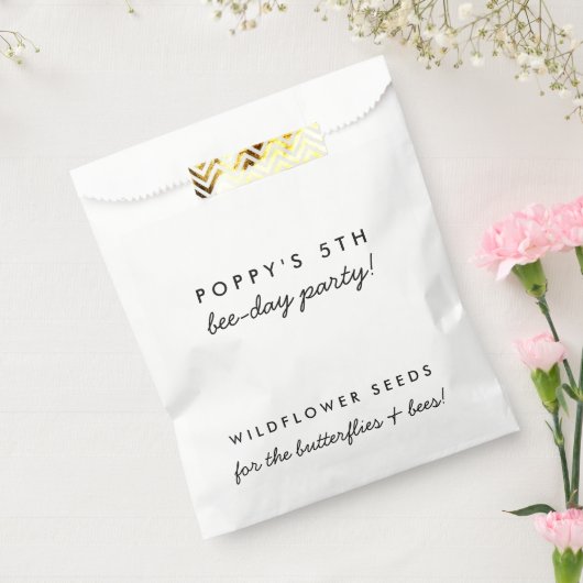 Kinderen Birthday Party | Wilde bijenbloemzaad Bedankzakje (Gezegeld)