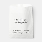 Kinderen Birthday Party | Wilde bijenbloemzaad Bedankzakje (Voorkant)
