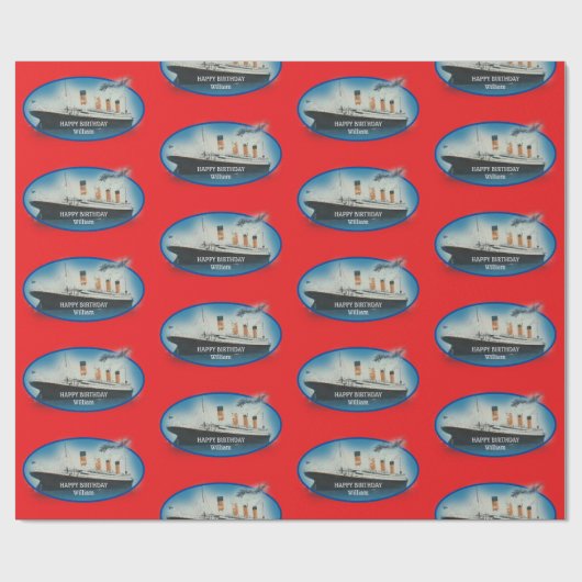 Kinderen Birthday Red, speciaal gepersonaliseerd T Cadeaupapier (Vlak)