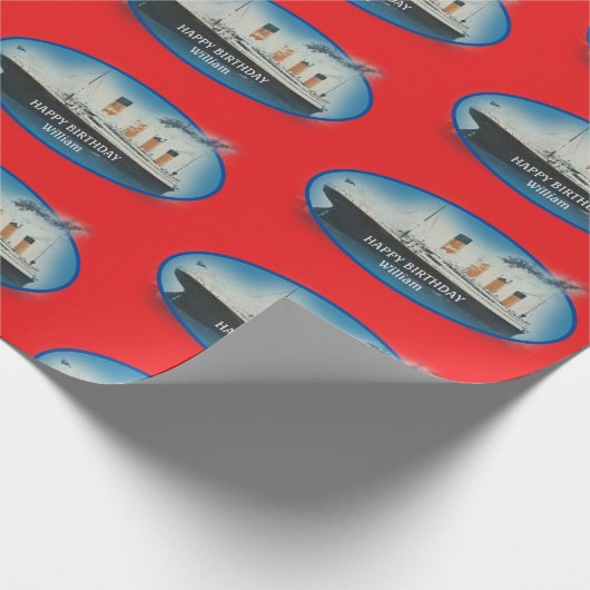 Kinderen Birthday Red, speciaal gepersonaliseerd T Cadeaupapier (Hoek)