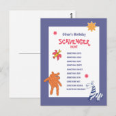 Kinderen Birthday Scavenger Hunt Game Briefkaart (Voorkant / Achterkant)