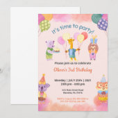 Kinderen Birthday-thema Kaart (Voorkant / Achterkant)