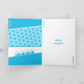 Kinderen Birthday turquoise blauw wit elke leeftij Kaart (Binnen)