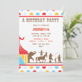 Kinderen - Birthday Uitnodiging - Circus (Staand voorkant)