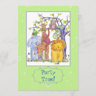 Kinderen - Birthday - wedstrijd - Uitnodigingsdier Kaart