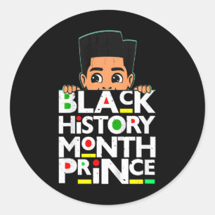 Kinderen Black History Month Prins Melanine Zoon J Ronde Sticker