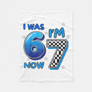 Kinderen Blauw Geruit Ik was 6 Ik ben 7 Grappig 67 Fleece Deken