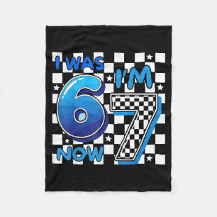 Kinderen Blauw Geruit Ik Was 6 Nu Ben Ik 7 Grappig Fleece Deken