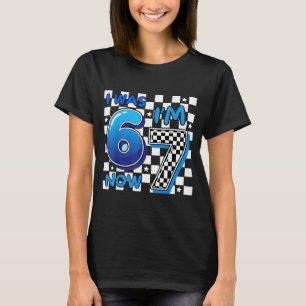 Kinderen Blauw Geruit Ik Was 6 Nu Ben Ik 7 Grappig T-shirt