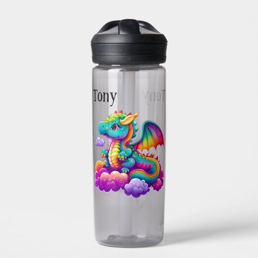 Kinderen Blauwe Draak Personaliseerbaar Waterfles (Voorkant)